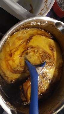 Add in egg to melted mix