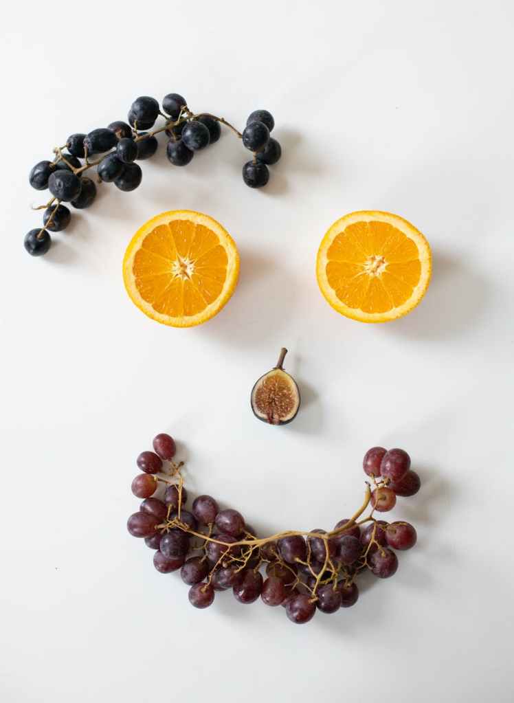 composition of fruits assorted as smiling face